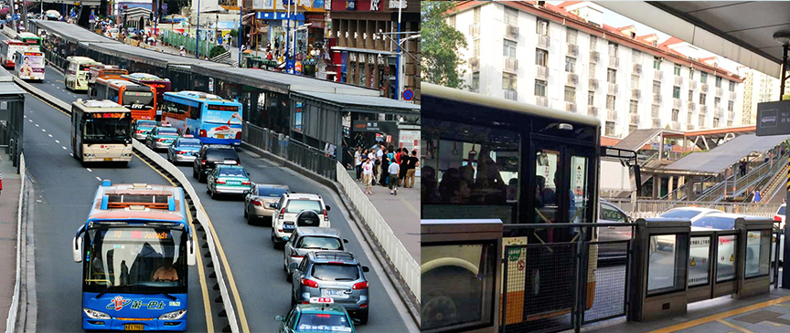 Mixed traffic in BRT lanes