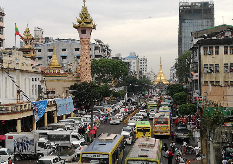 Yangon downtown area